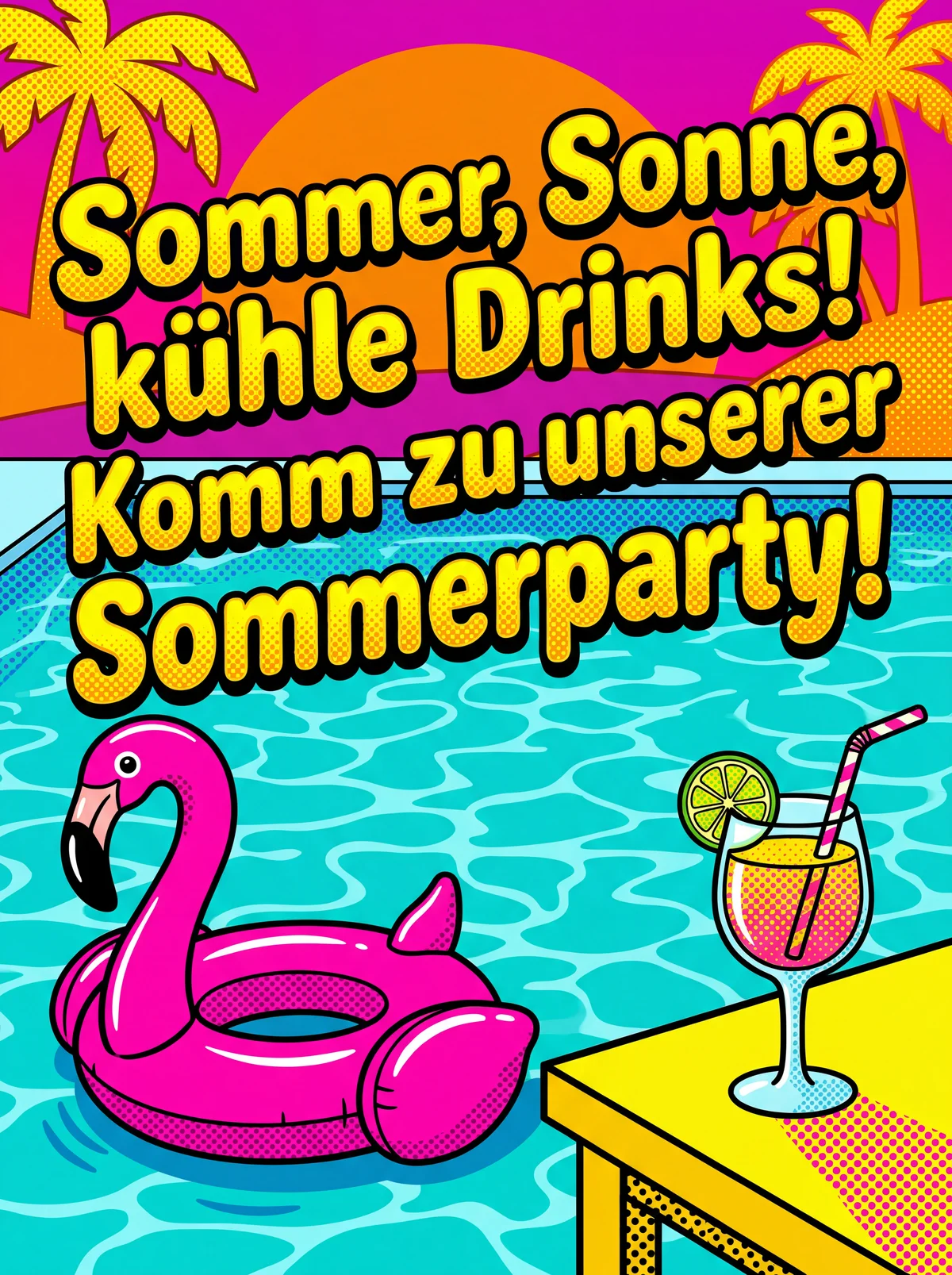 Sommerparty Einladung für Freunde