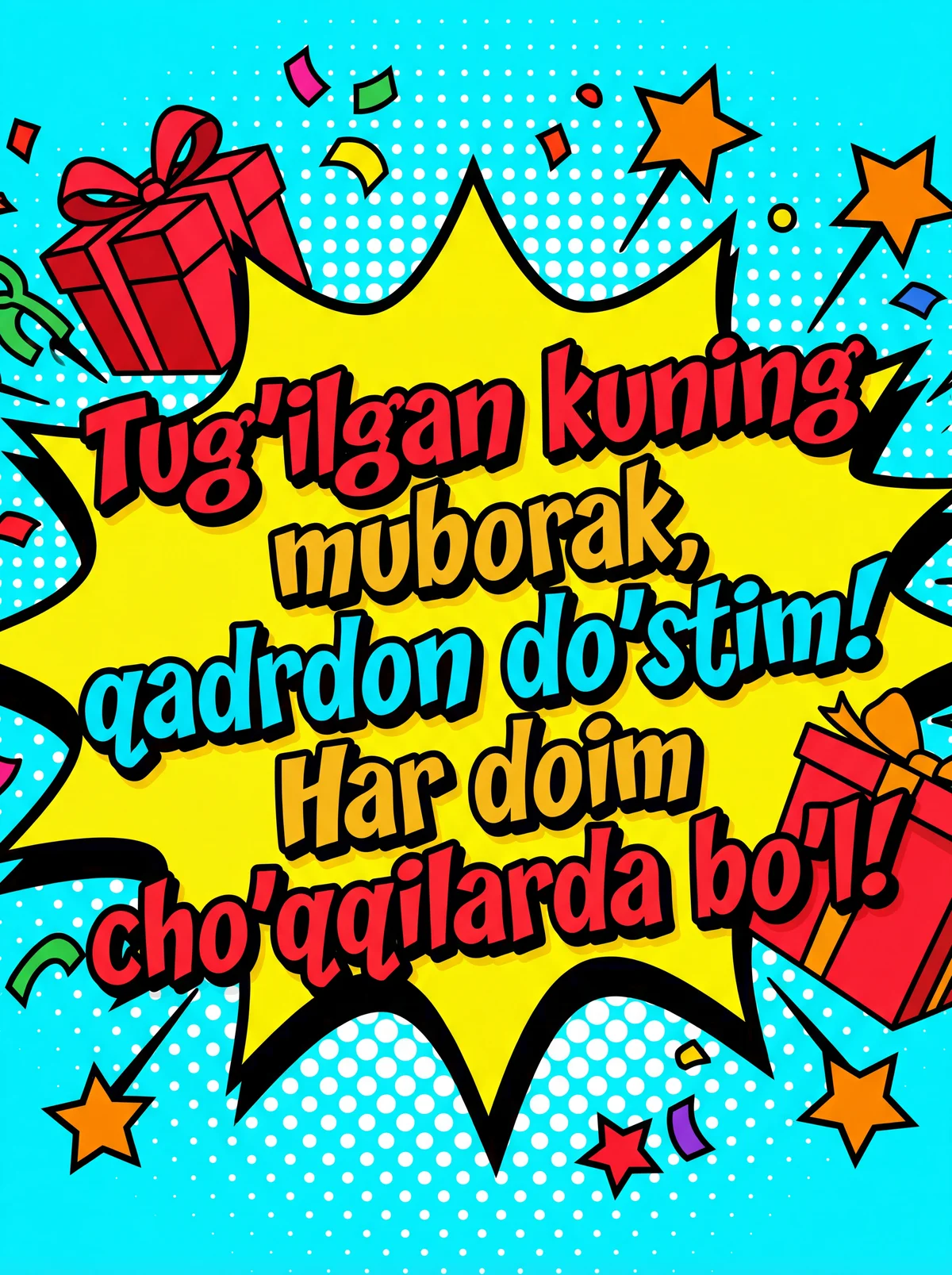 Do'stimga tug'ilgan kun tabrigi