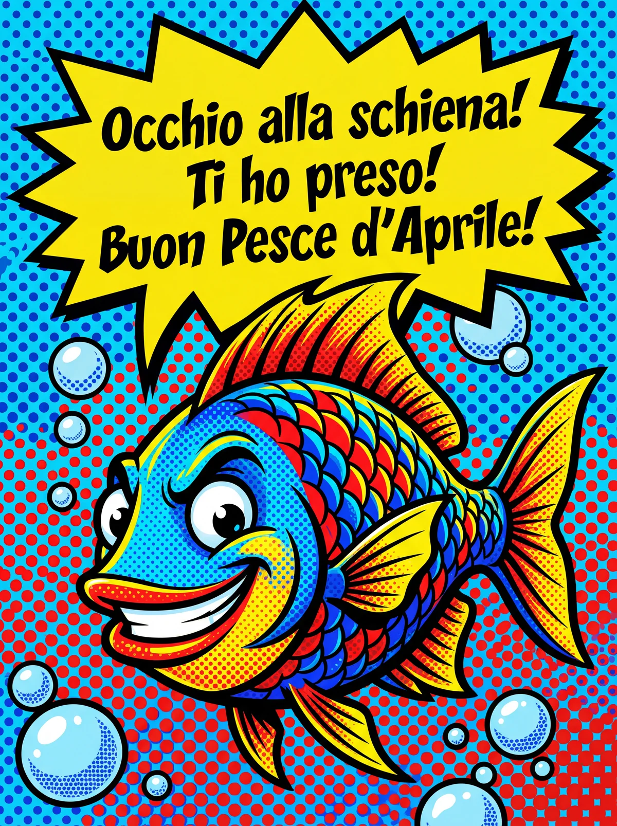 Biglietto scherzoso per Pesce d'Aprile