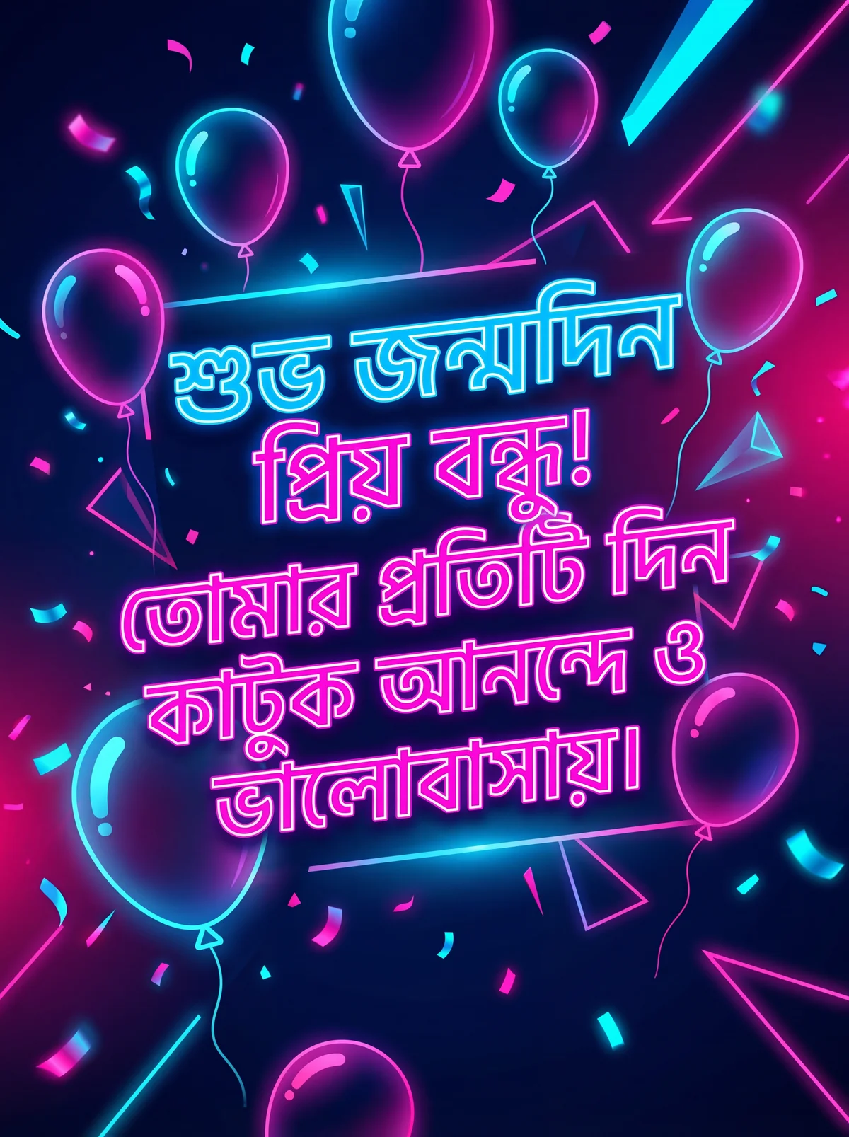 বন্ধুর জন্মদিনের শুভেচ্ছা কার্ড