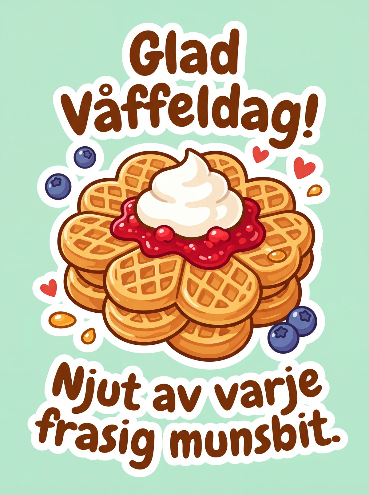 Korttext för Våffeldagen till en vän