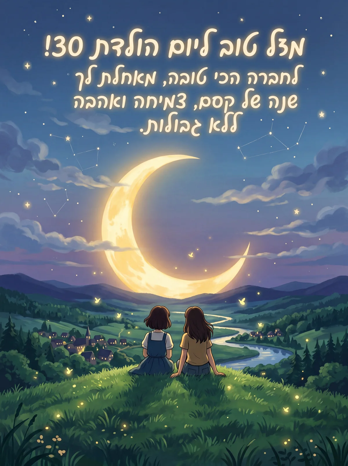 כרטיס ברכה ליום הולדת 30 לחברה הכי טובה