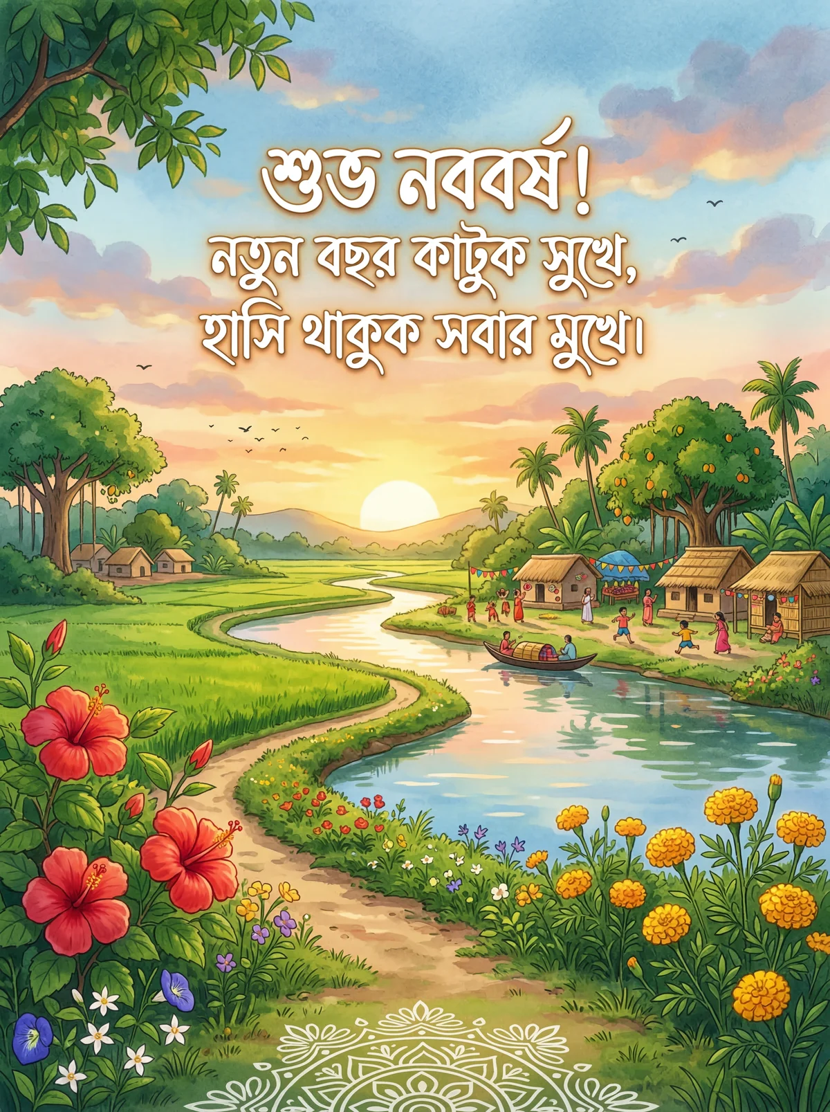 শুভ নববর্ষ! আপনার জীবন সুখে ভরে উঠুক।