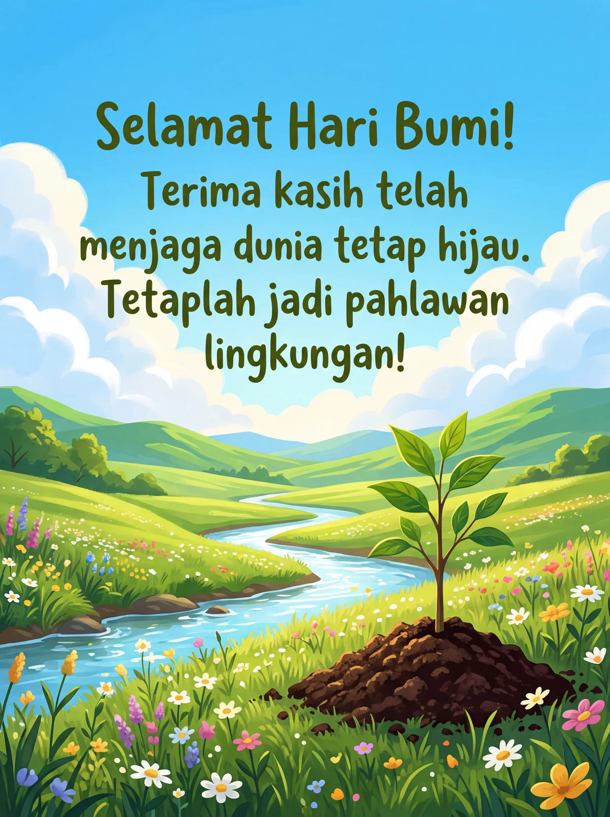 Ucapan Hari Bumi untuk teman yang peduli lingkungan.