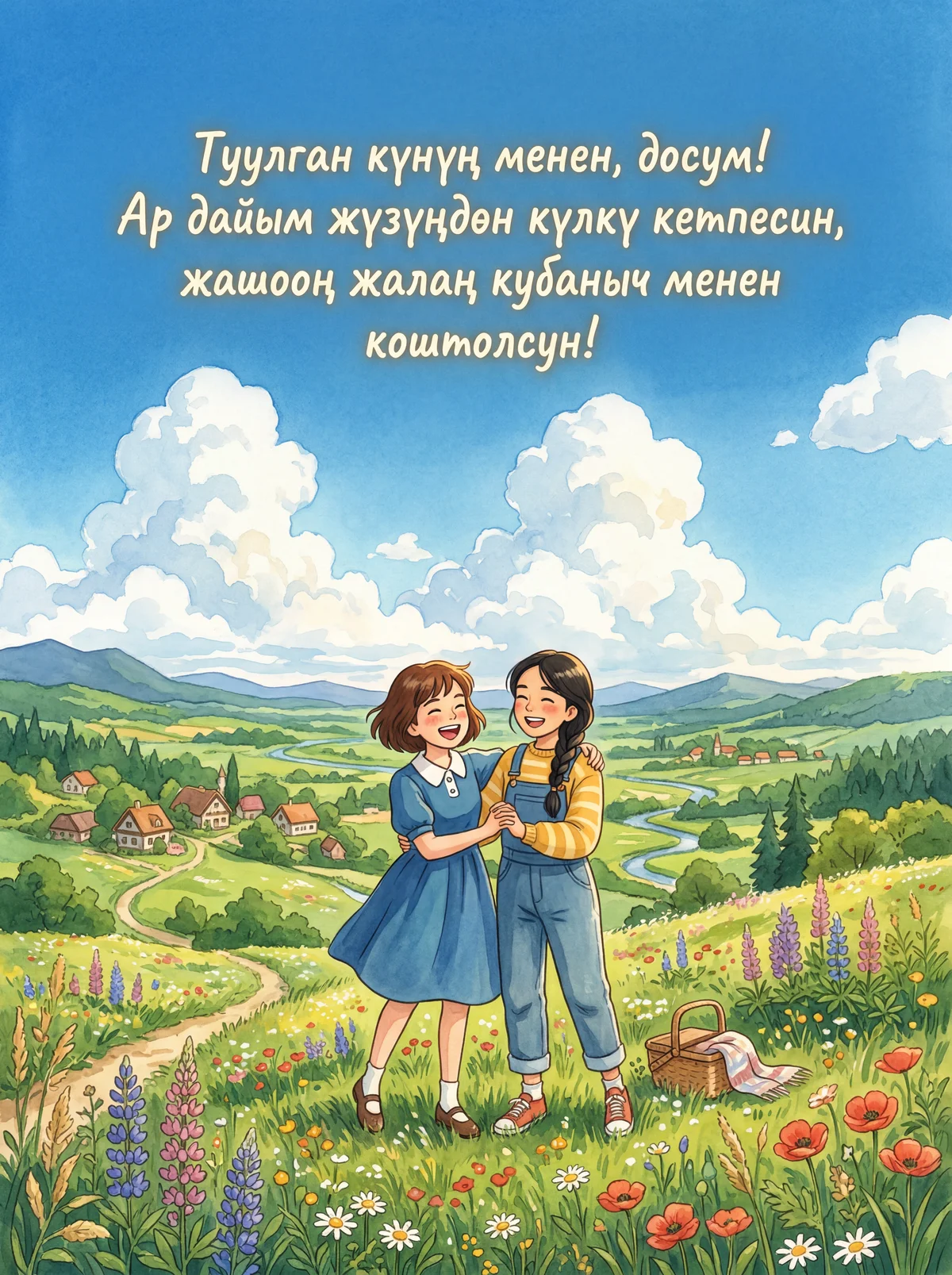 Жакын досума туулган күн куттуктоосу