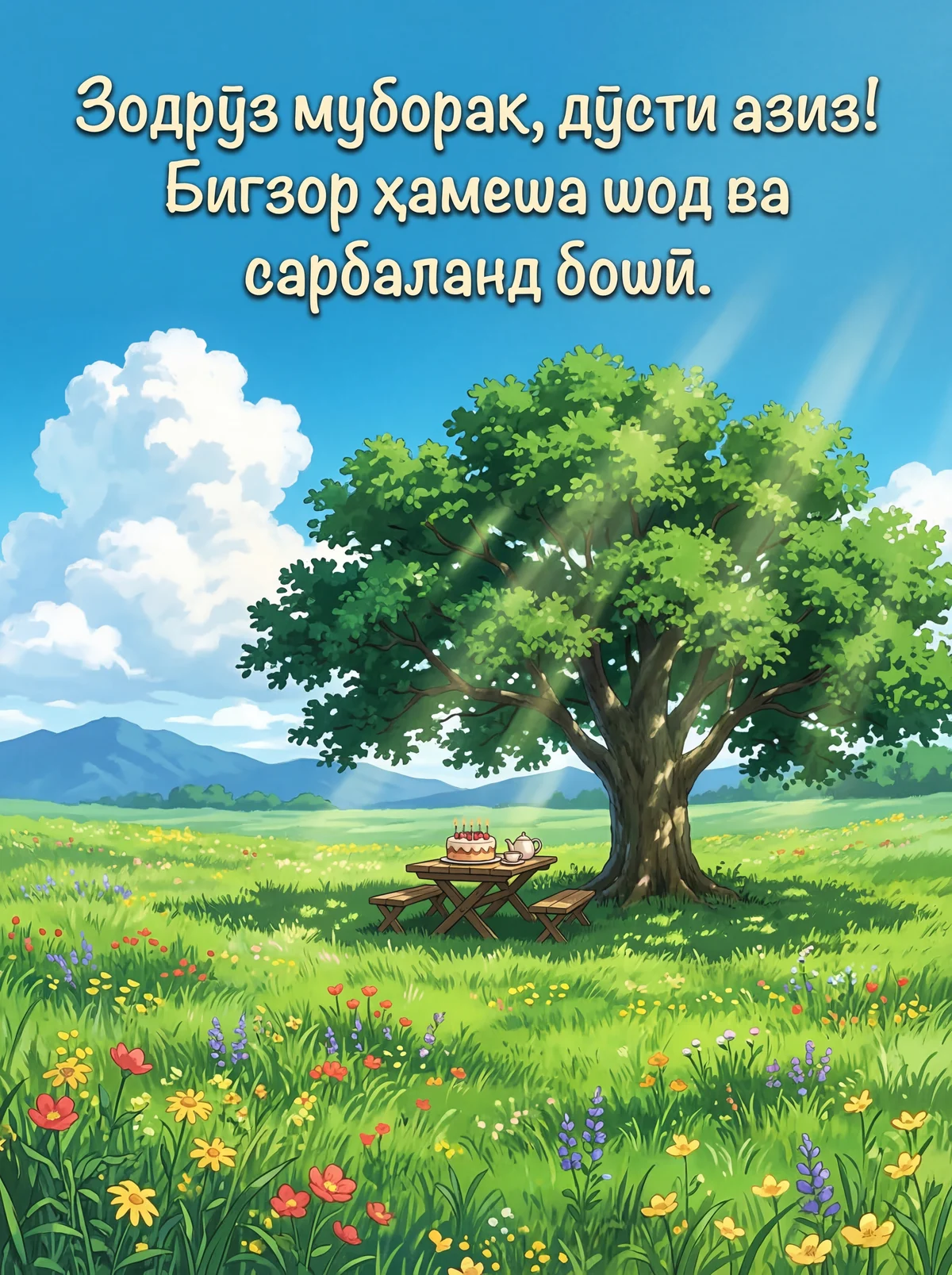 Зодрӯз муборак, дӯсти азиз!