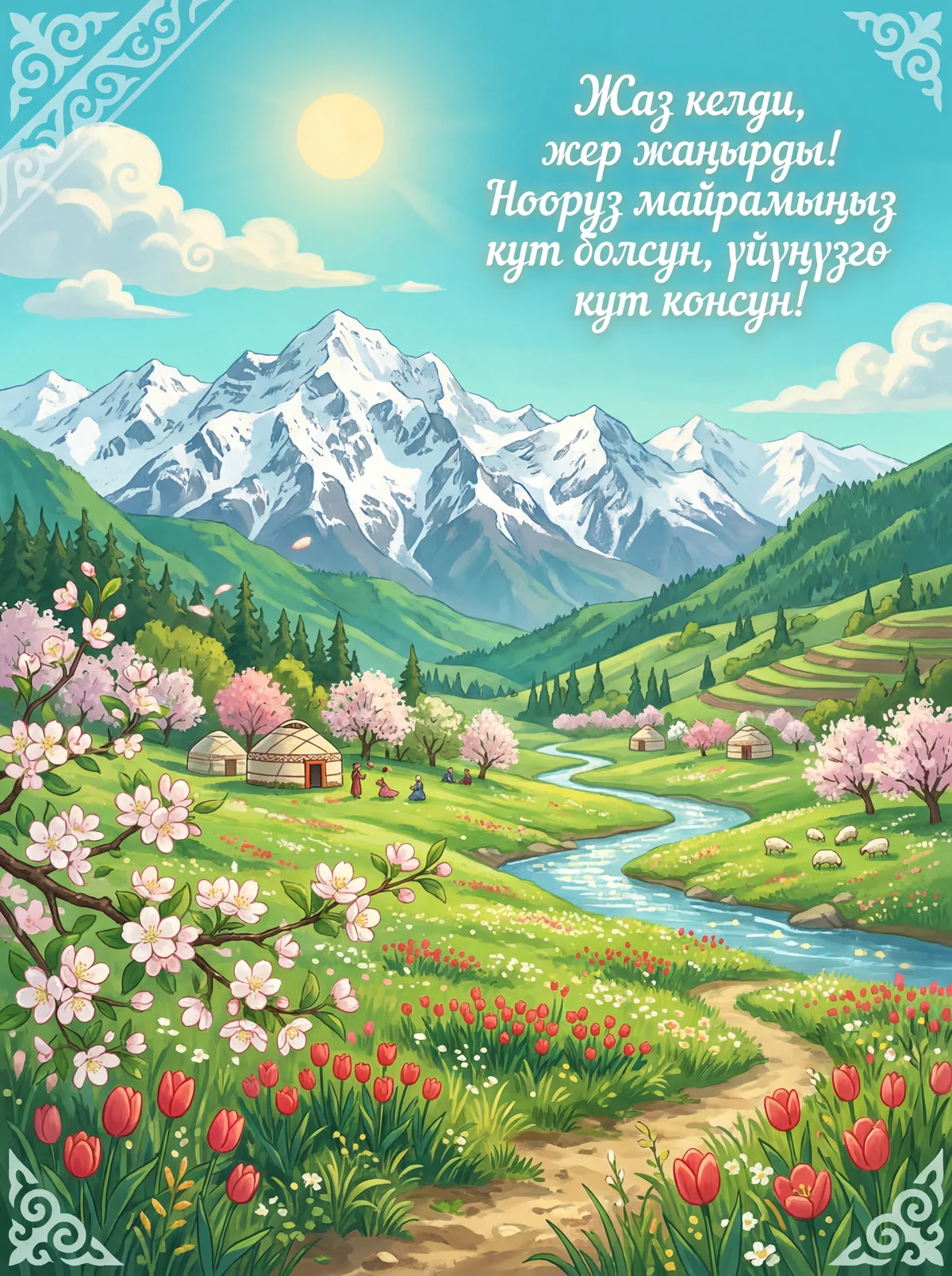 Жаздын келиши жана Нооруз майрамы менен куттуктоо