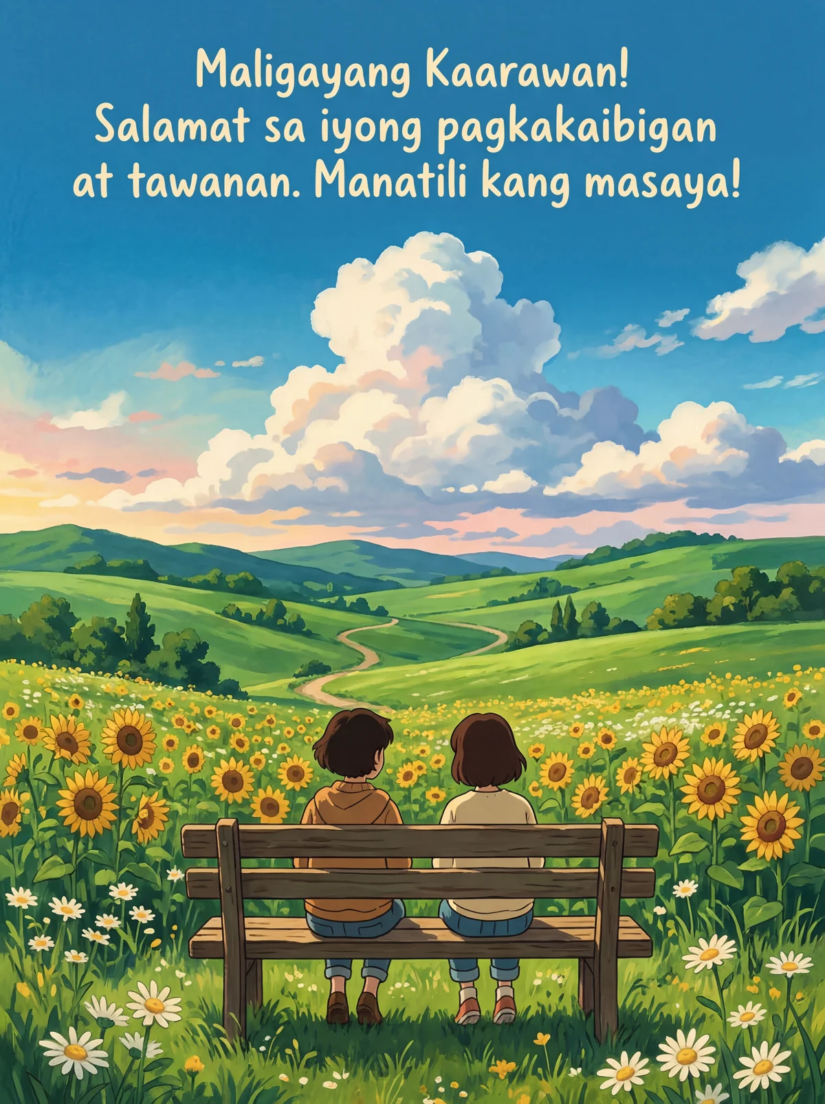 maligayang kaarawan card para sa kaibigan