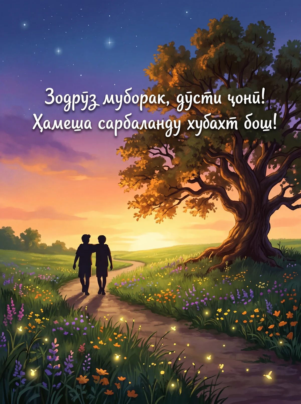 Табрикоти зодрӯз барои дӯсти наздик