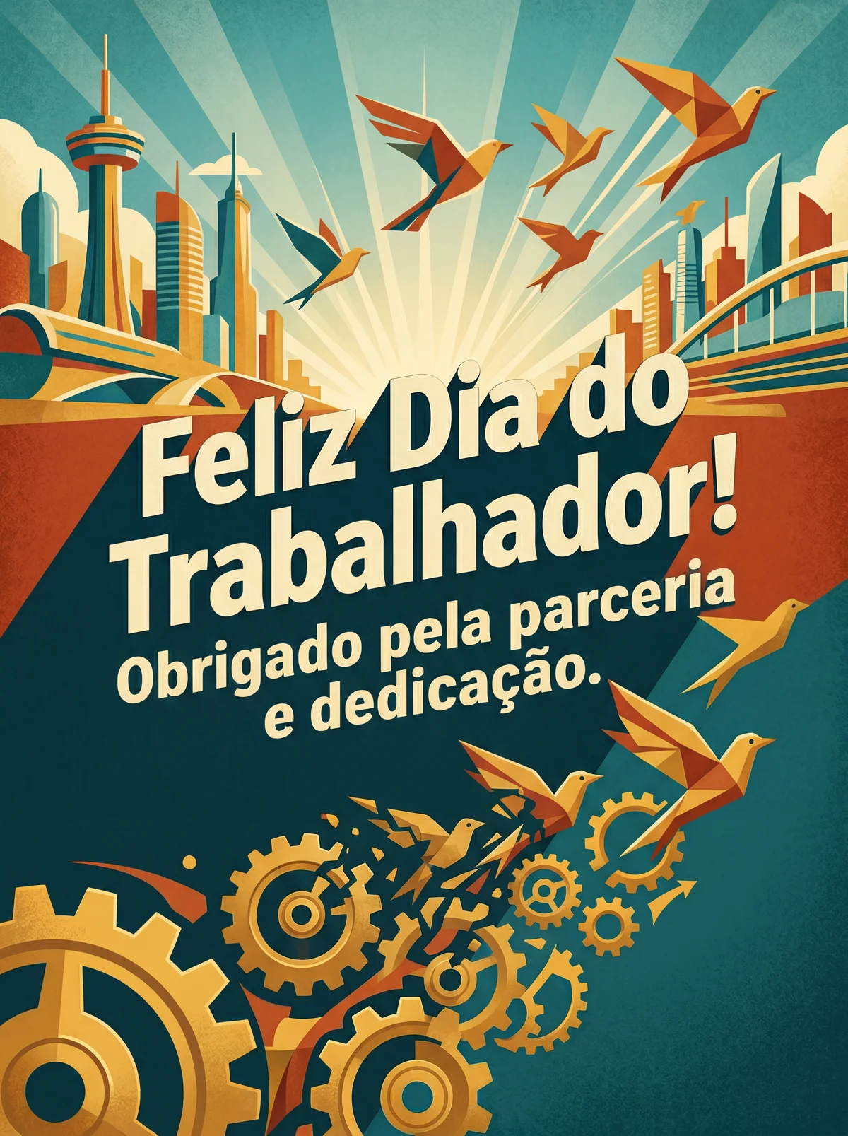 Cartão para colega de trabalho no Dia do Trabalhador