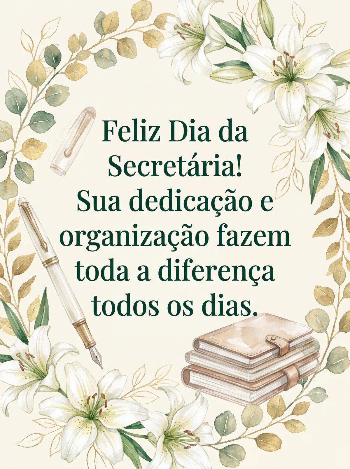 Cartão para o Dia da Secretária