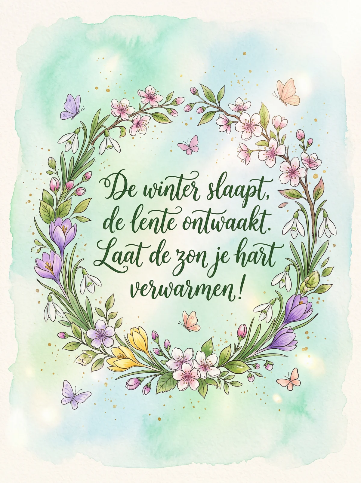 Originele tekst voor een lentekaartje