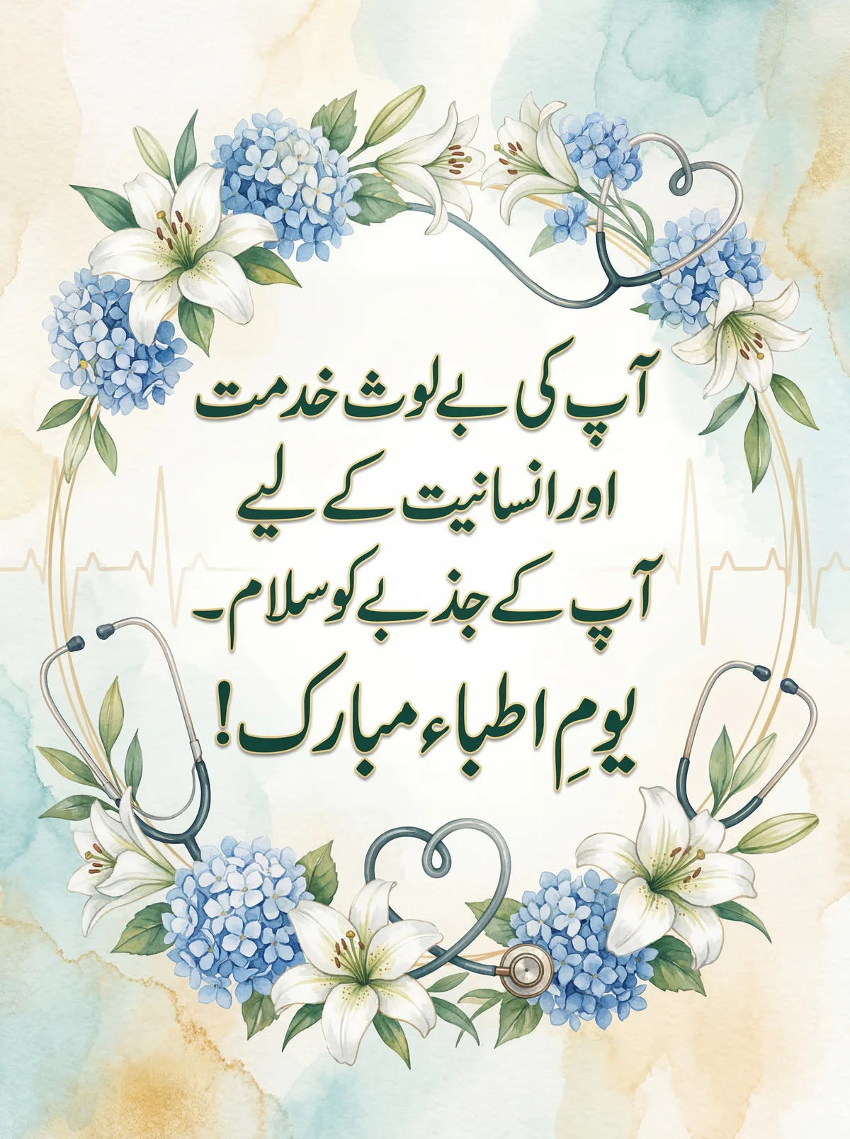 ڈاکٹر کو یوم ڈاکٹرز کی مبارکباد