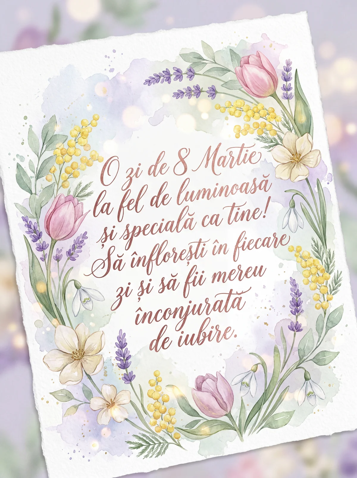 Urări de 8 martie pentru o femeie specială