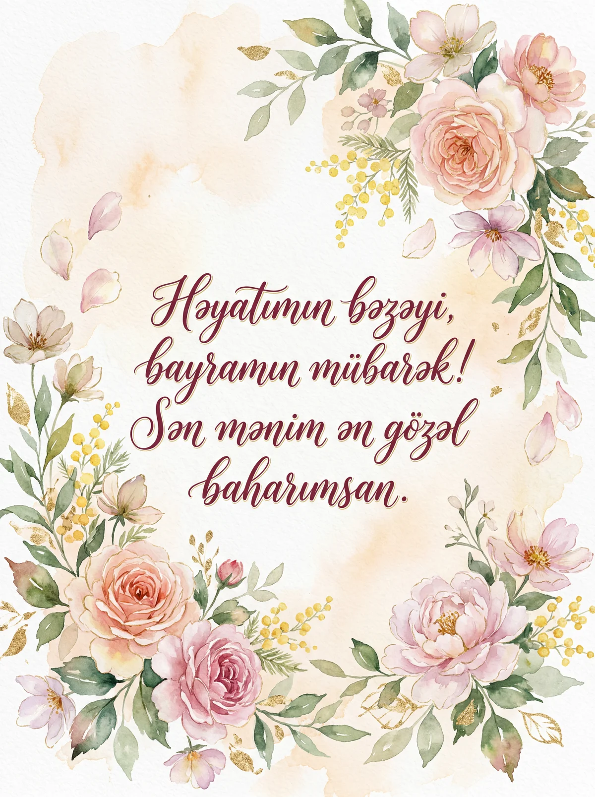 Həyat yoldaşıma Qadınlar Günü mesajı