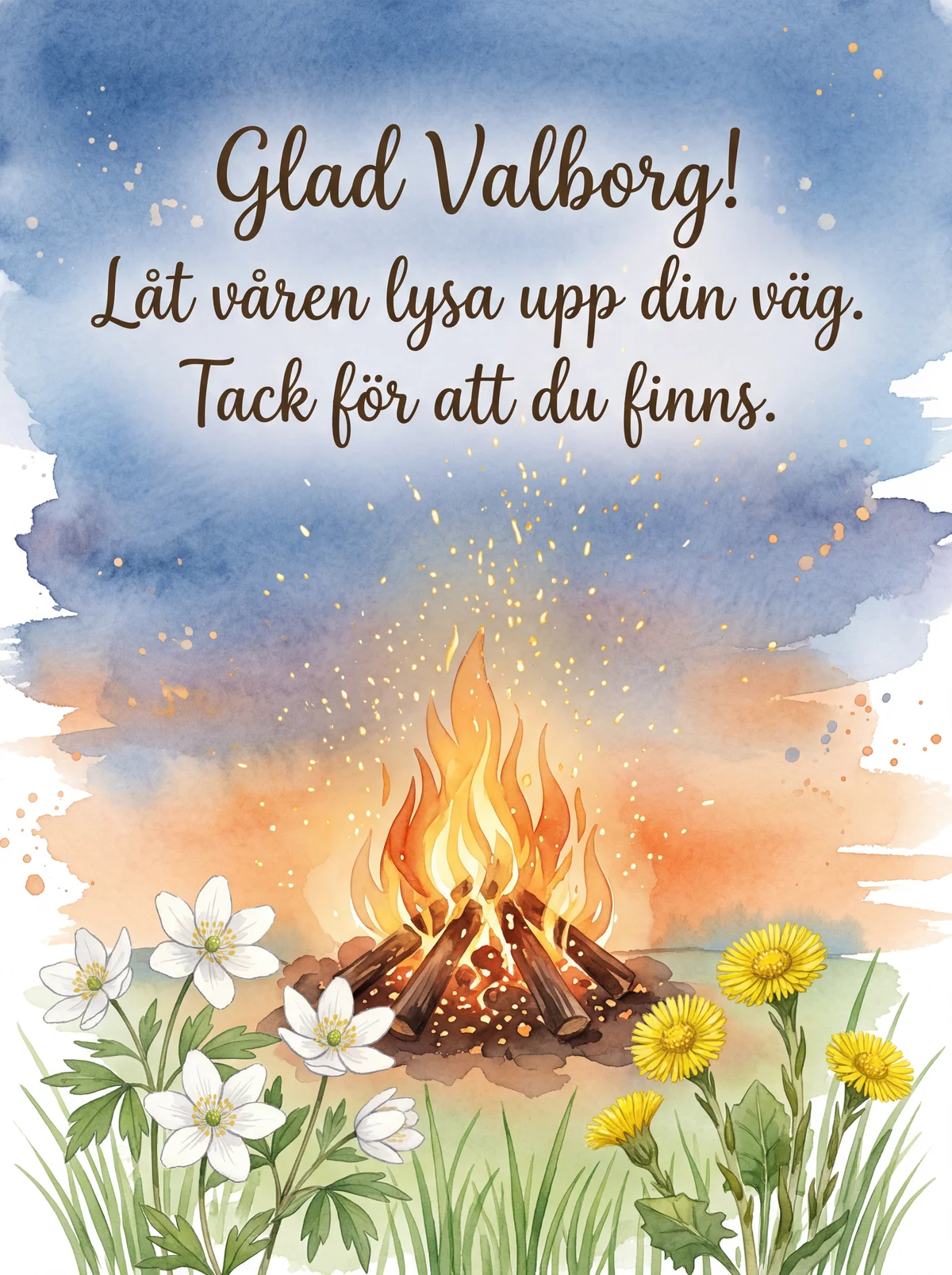 Valborgshälsning till bästa vännen för att fira våren!
