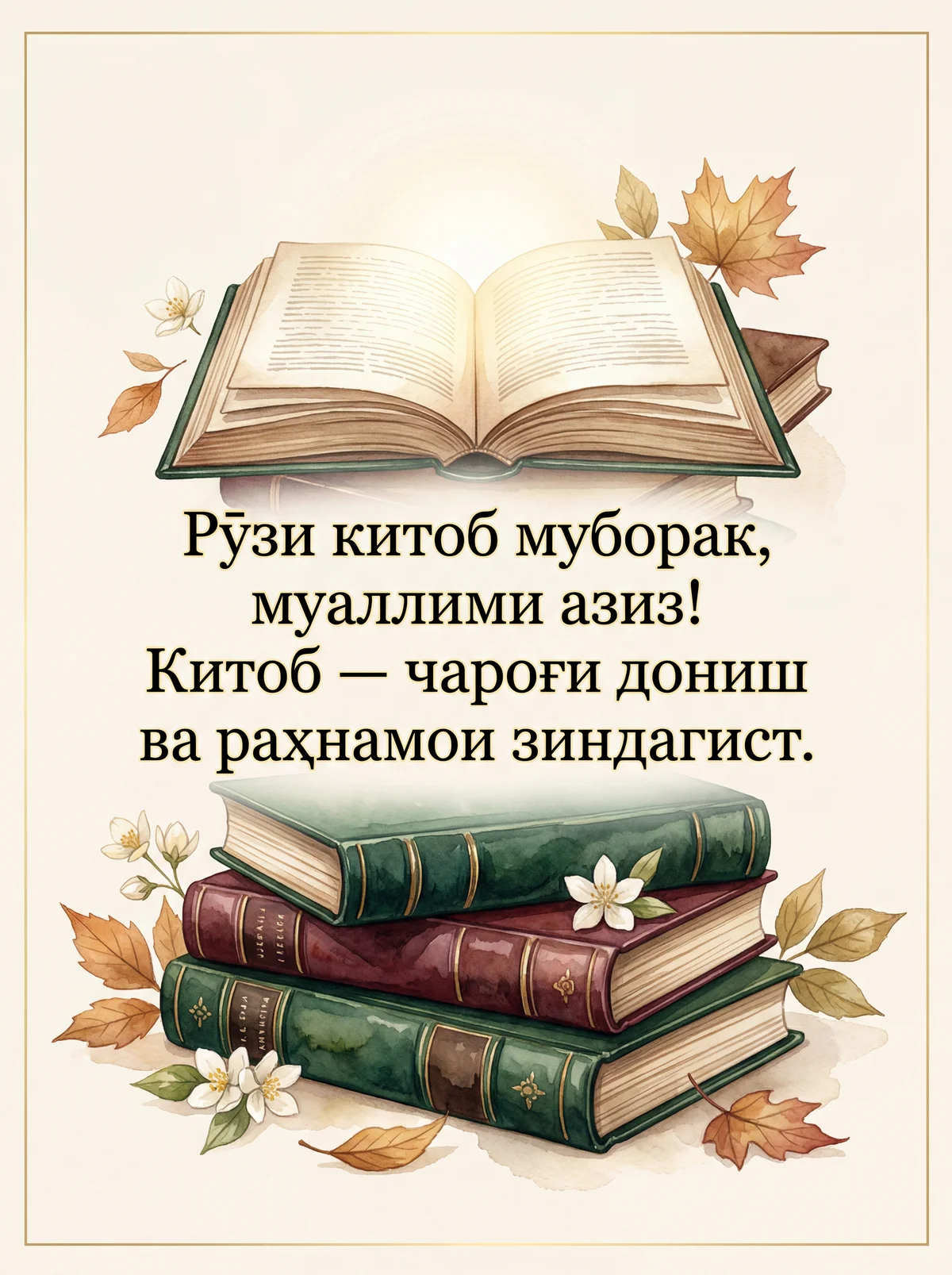 Рӯзи китоб муборак, муаллими азиз!