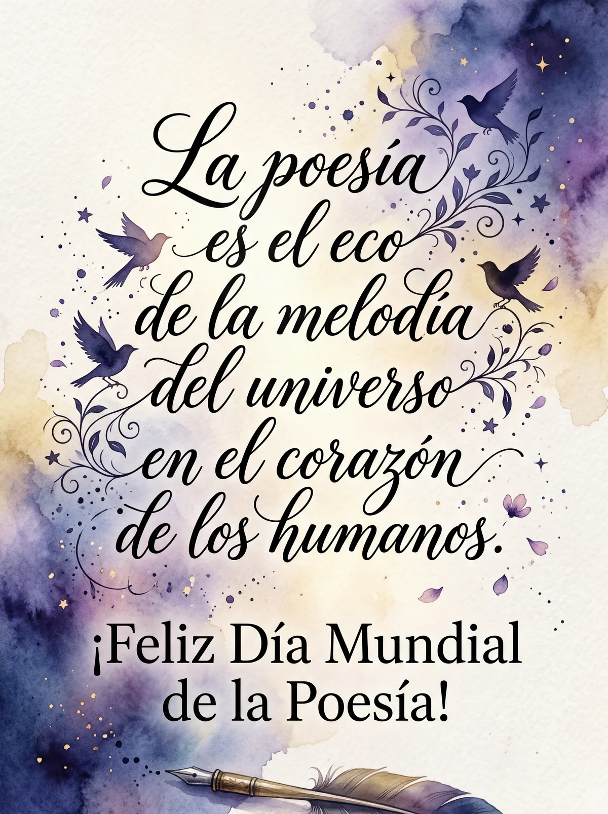 Tarjeta de felicitación por el Día Mundial de la Poesía