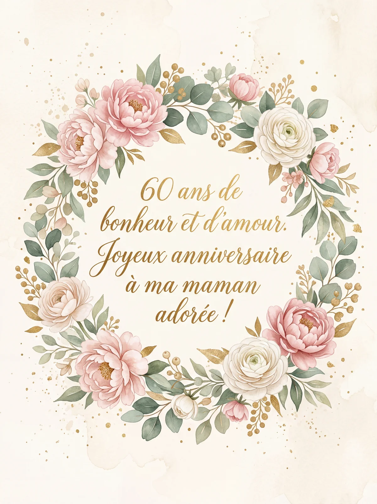Joyeux anniversaire à ma mère adorée pour ses 60 ans