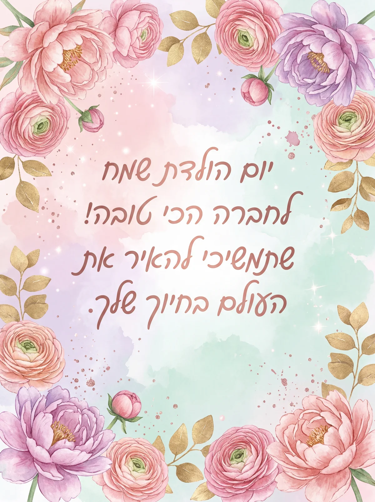 ברכה ליום הולדת לחברה הכי טובה