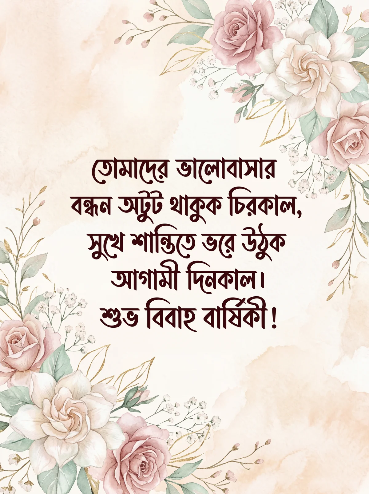 প্রিয় বন্ধুর বিবাহ বার্ষিকীর শুভেচ্ছা!