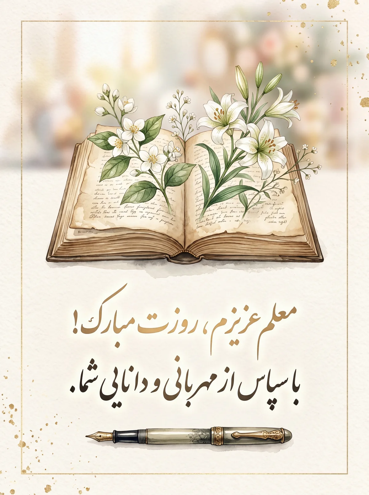 کارت تبریک روز معلم برای معلم عزیز