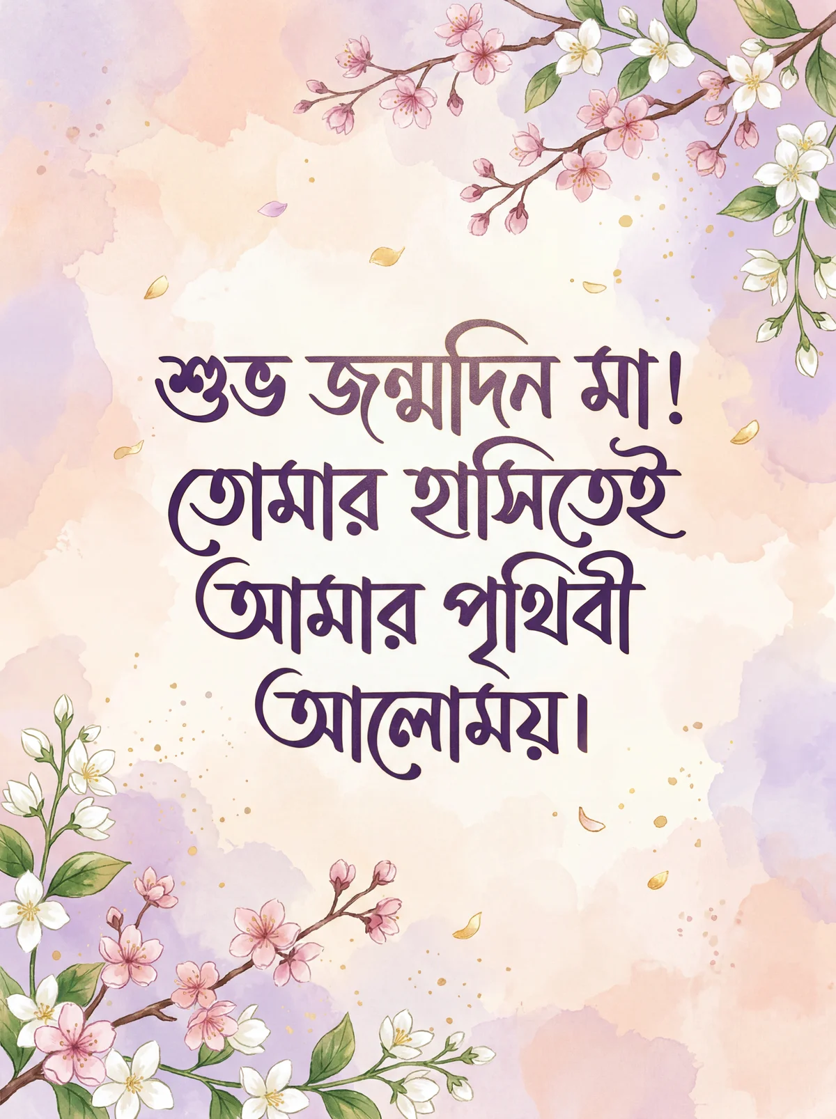 আমার প্রিয় মাকে জন্মদিনের আন্তরিক শুভেচ্ছা