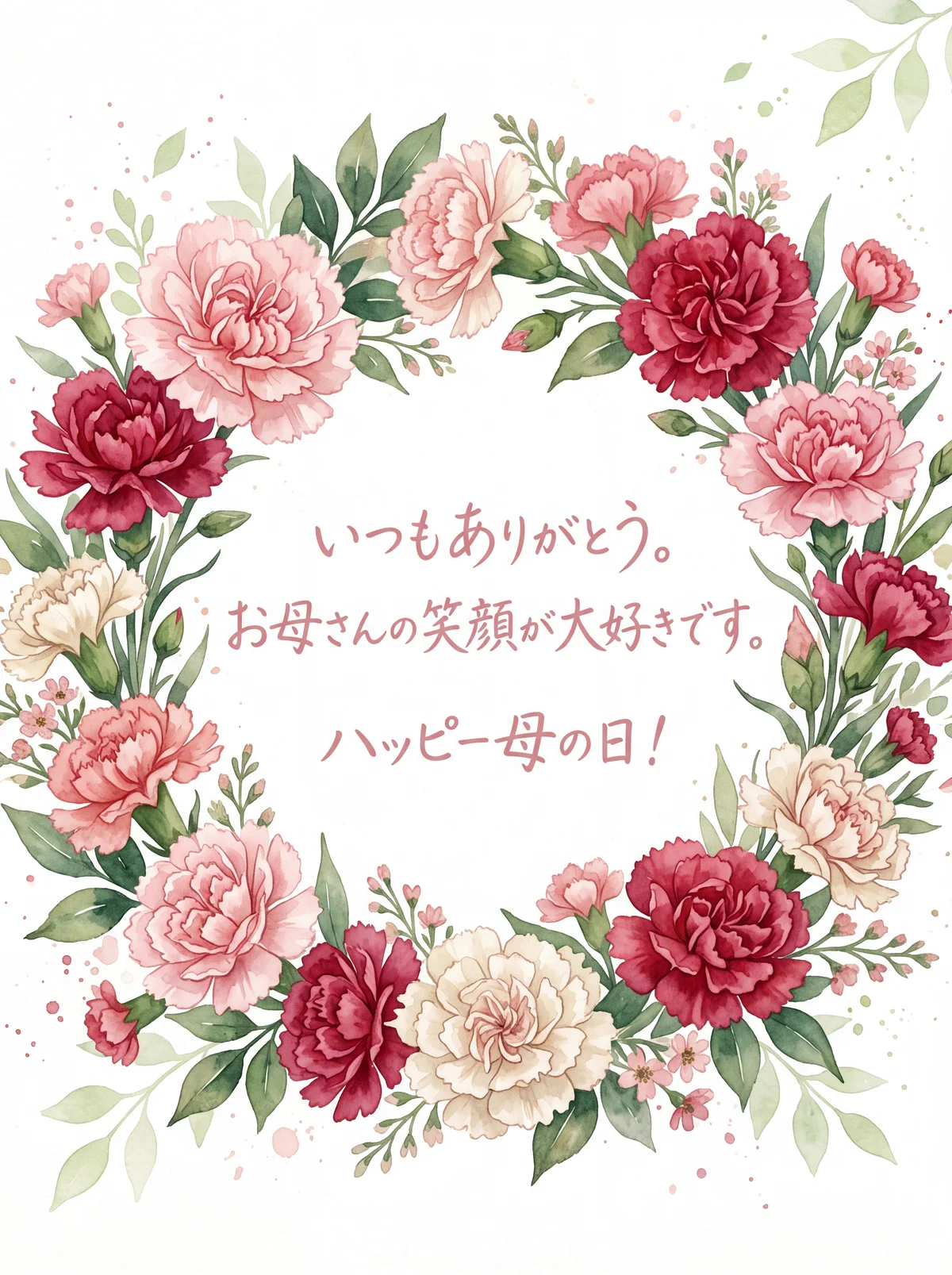 お母さんへ、母の日に贈る素敵なメッセージカードの文面