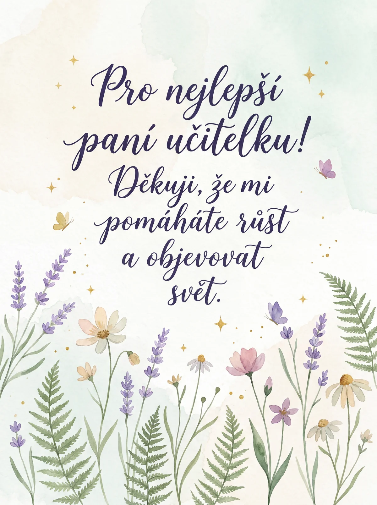 Přání ke Dni učitelů pro moji nejoblíbenější učitelku