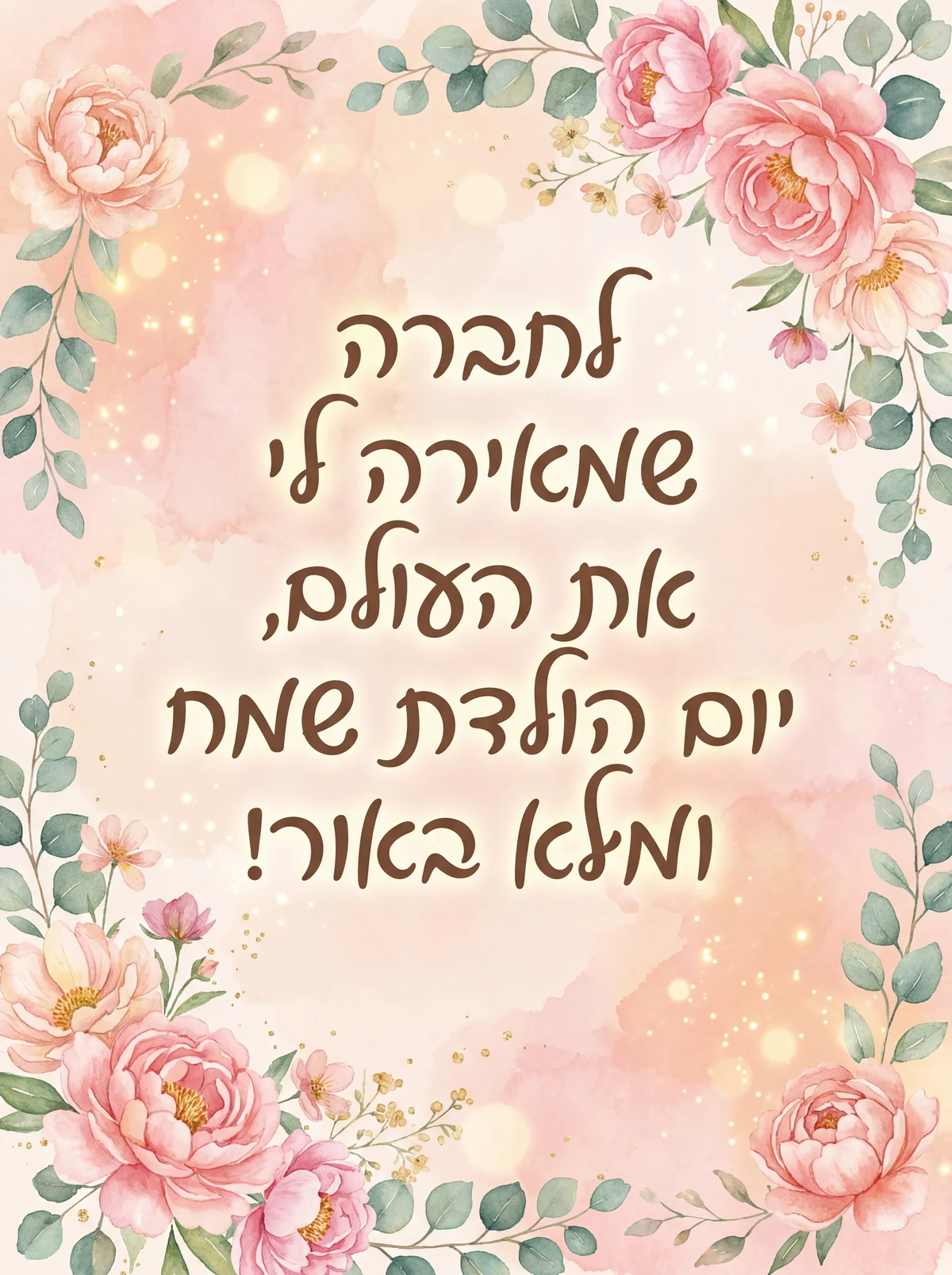 ברכה ליום הולדת שמח לחברה טובה