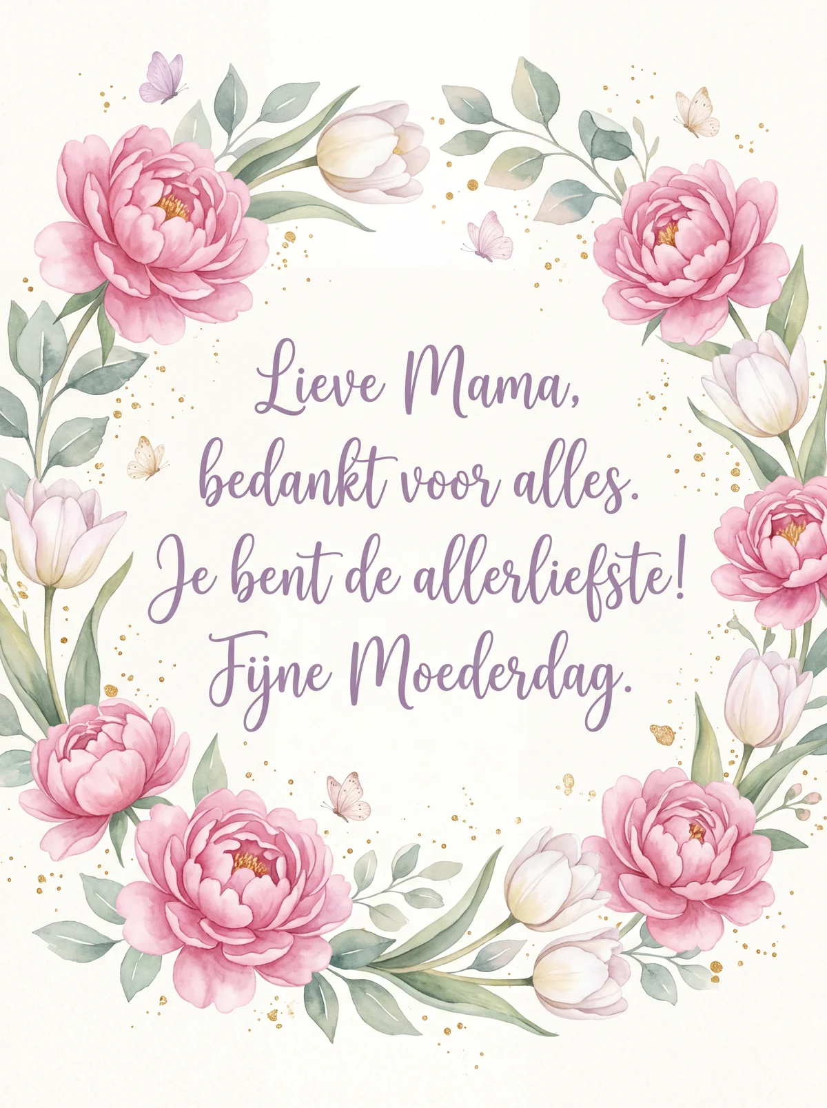 Lieve Moederdag wensen voor mijn moeder