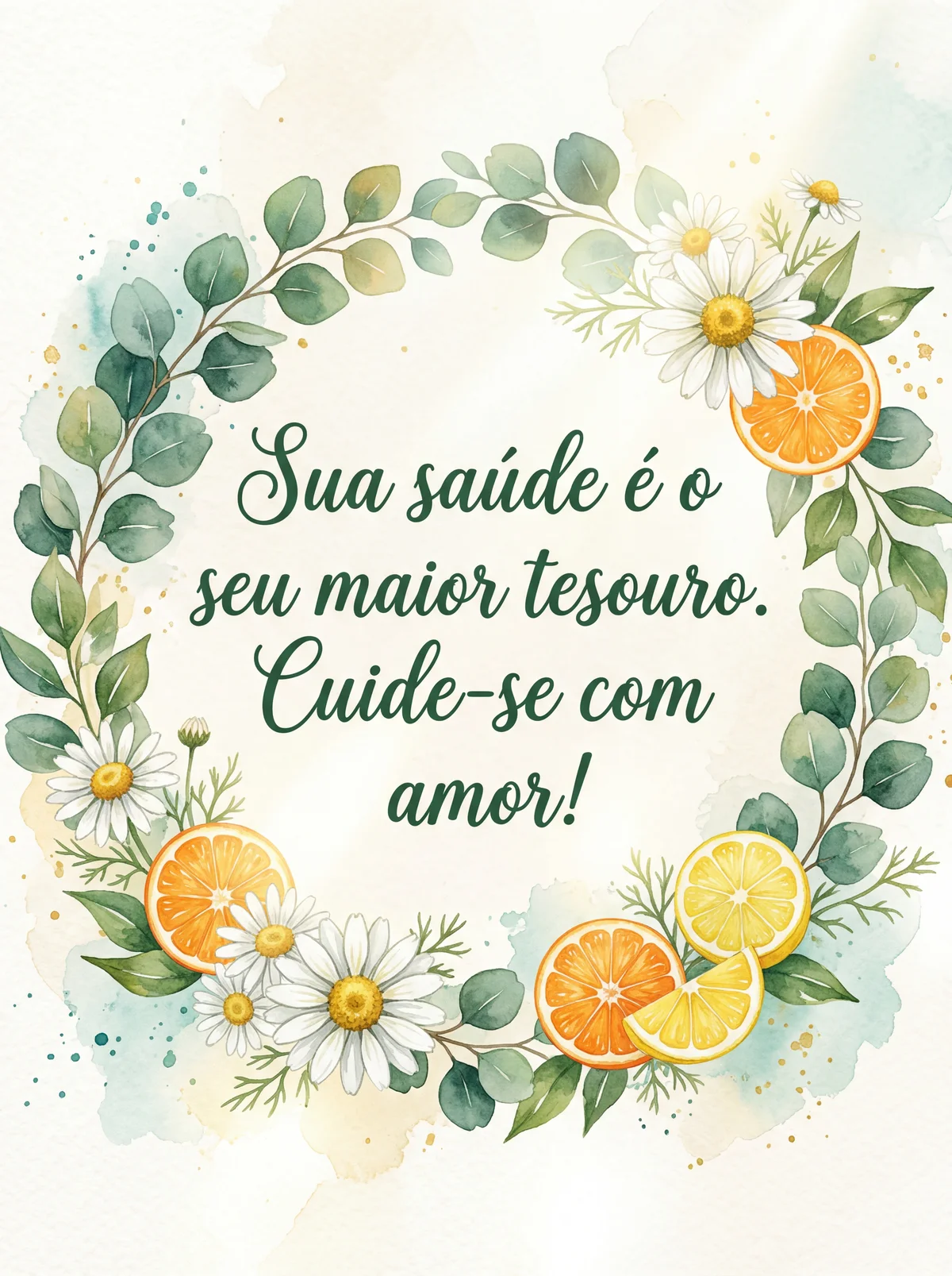 Cartão para desejar saúde no Dia Mundial da Saúde.