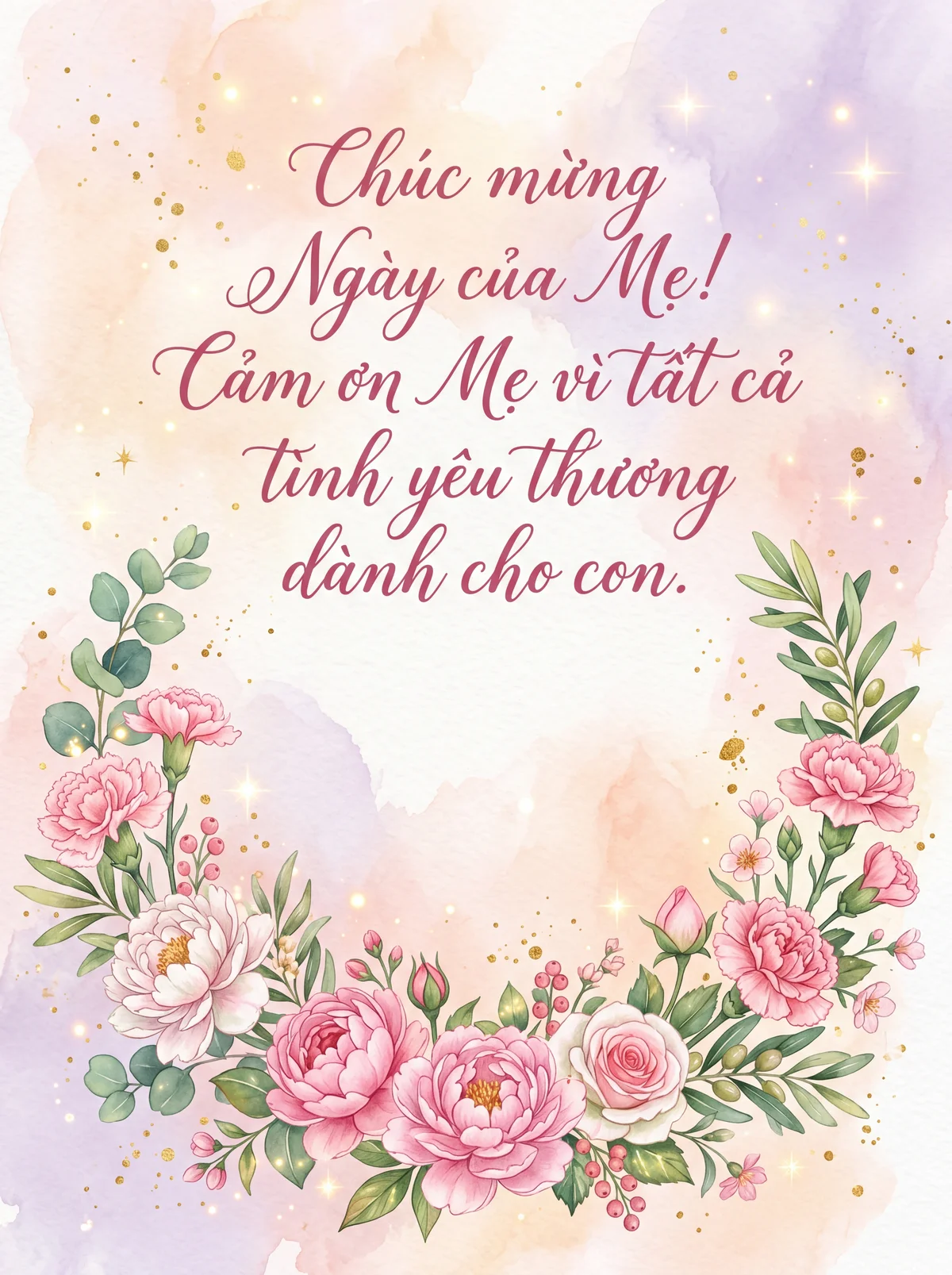 Thiệp chúc mừng Ngày của Mẹ với lời nhắn ấm áp