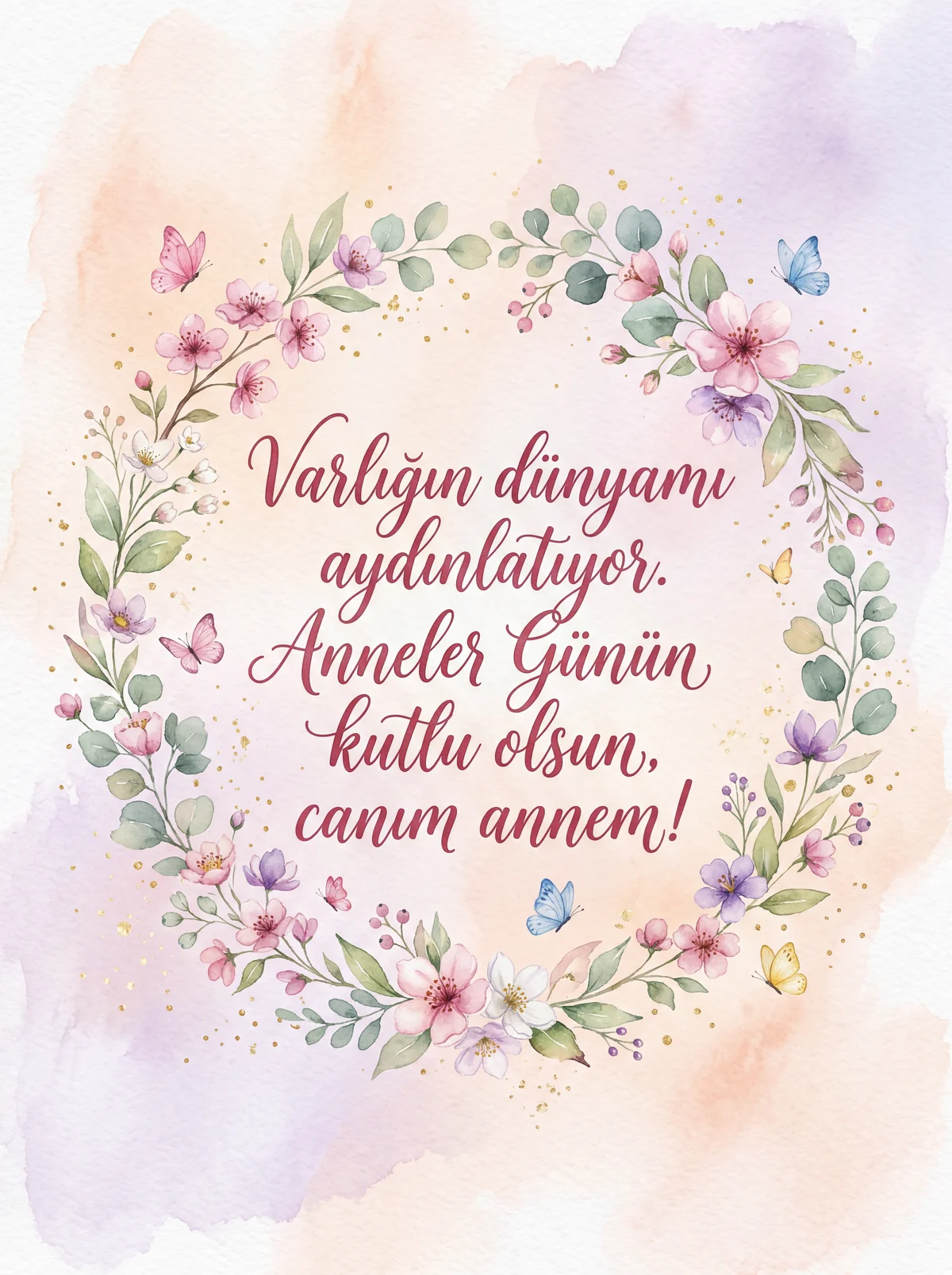 Anneler Günü için anneye özel kart mesajı