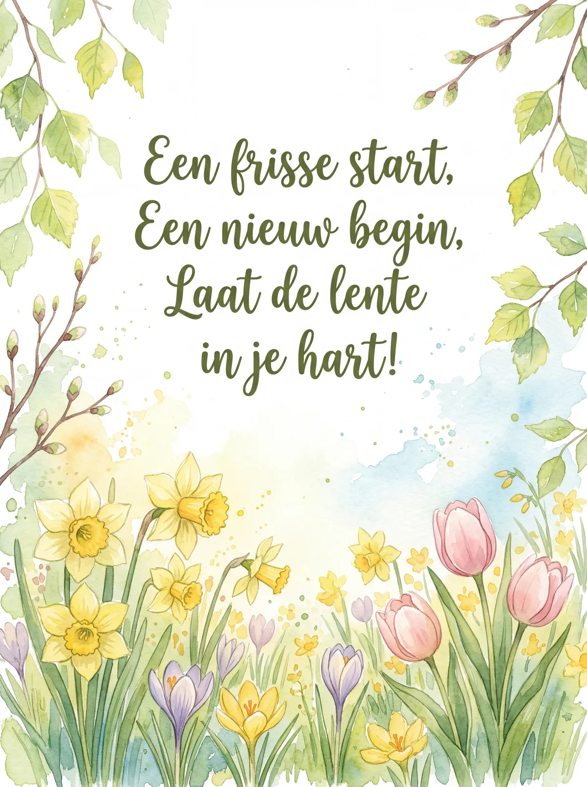 Een hartelijke lentegroet voor een frisse en nieuwe start