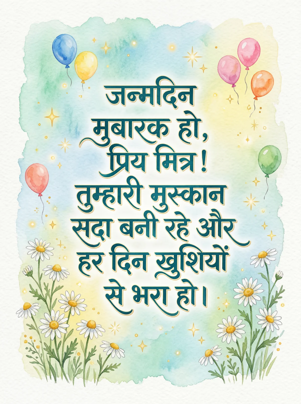 प्रिय मित्र को जन्मदिन की हार्दिक शुभकामनाएँ!