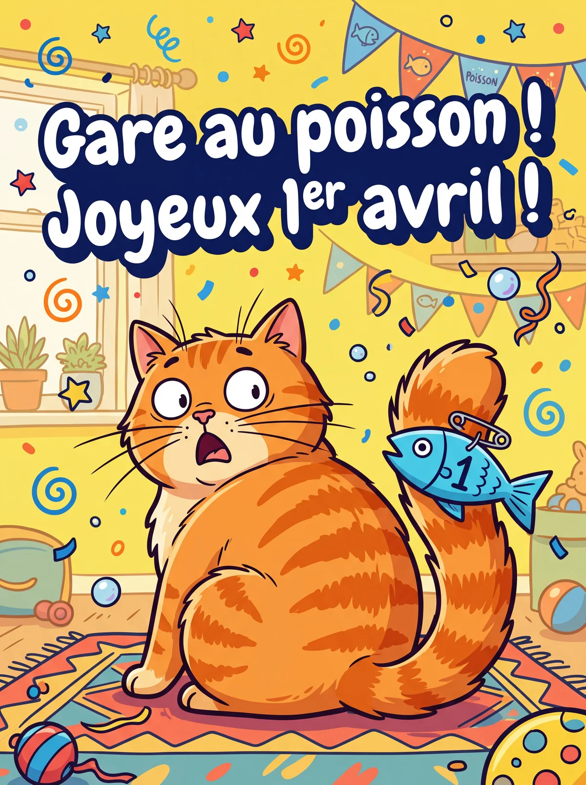 Carte de vœux amusante pour le Poisson d'avril