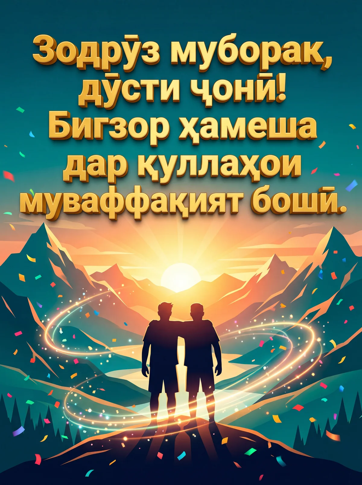 Табрикоти зодрӯз барои дӯсти наздик