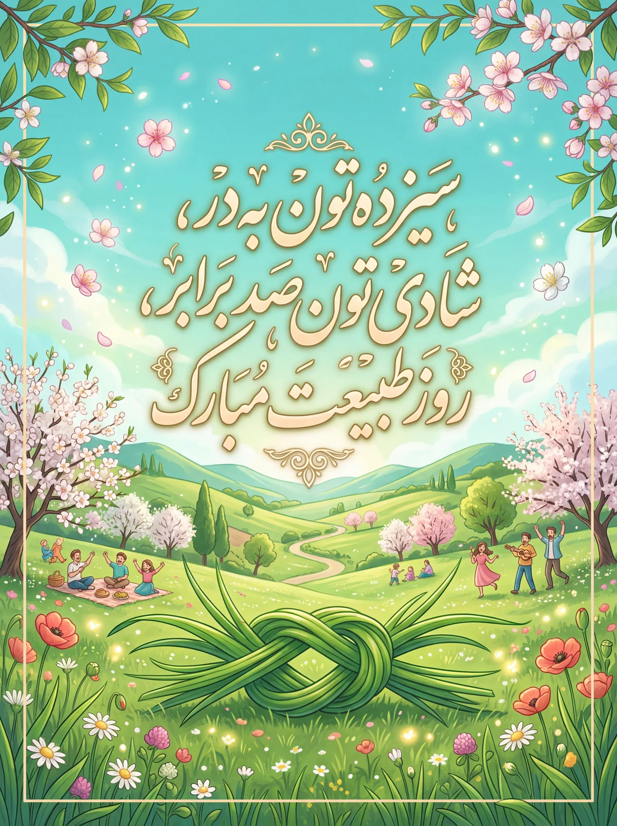 تبریک سیزده بدر برای روز طبیعت و شادی