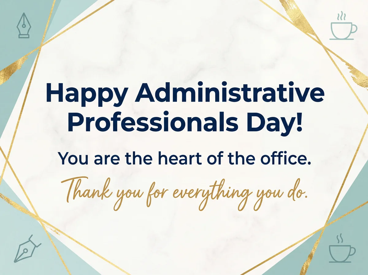 Thank you note for Administrative Professionals Day