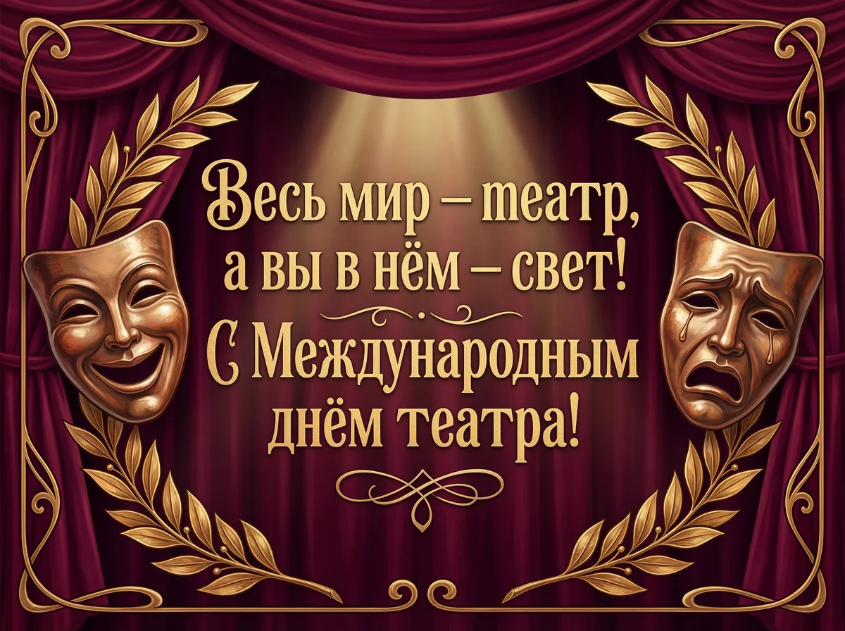 Поздравление театральному деятелю с Международным днем театр...