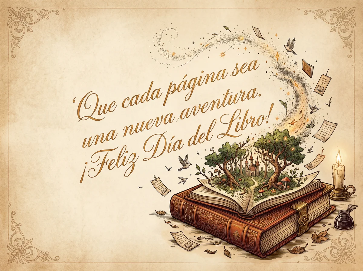 Felicitación para un amante de los libros en el Día del Libr...