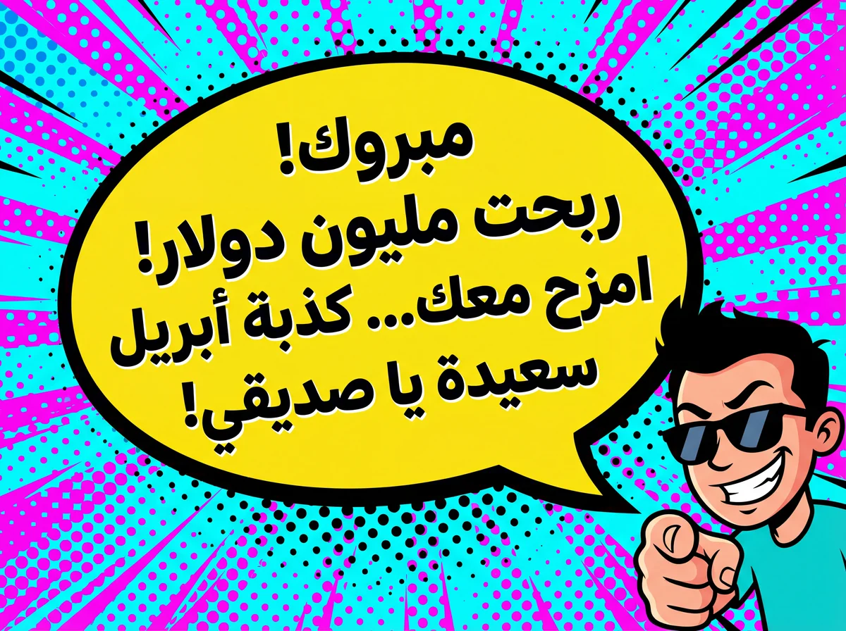 معايدة طريفة بمناسبة كذبة أبريل لصديق