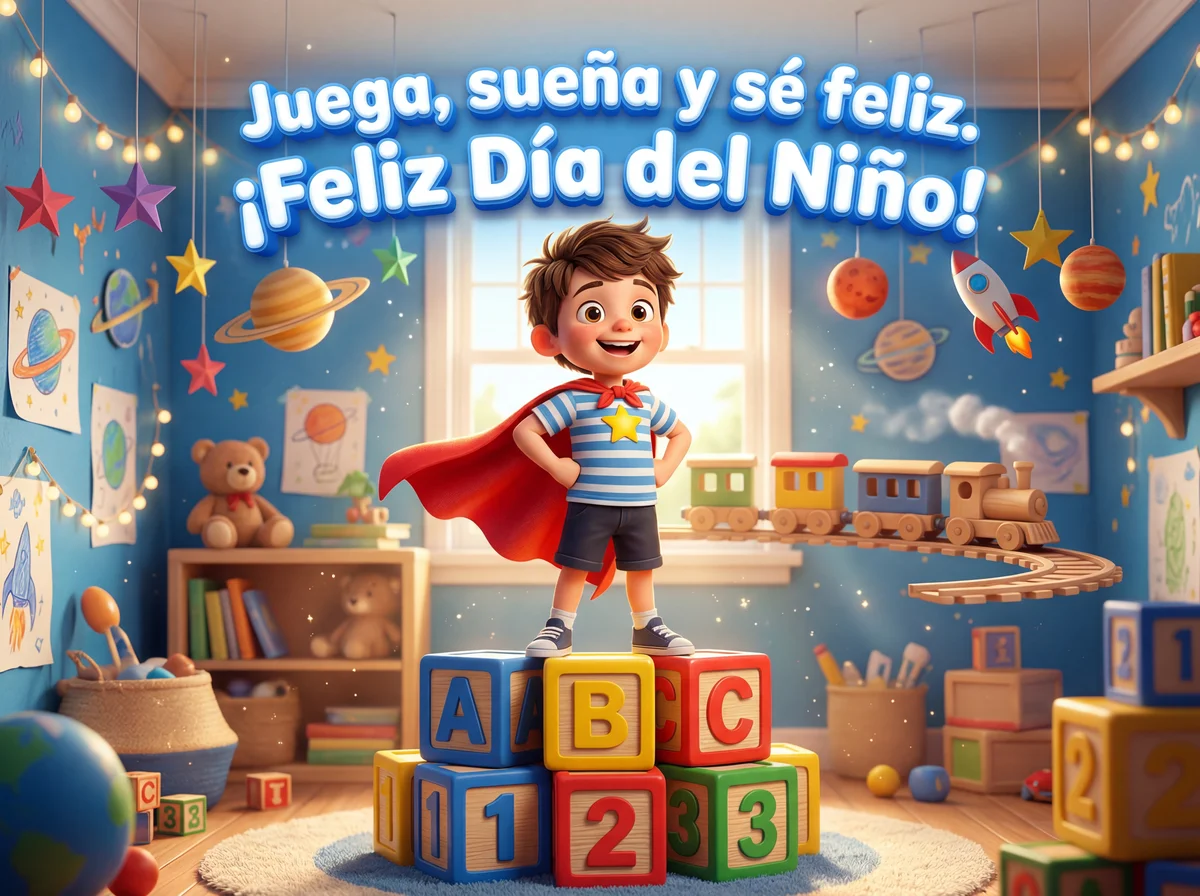 Felicitación de Día del Niño para un pequeño