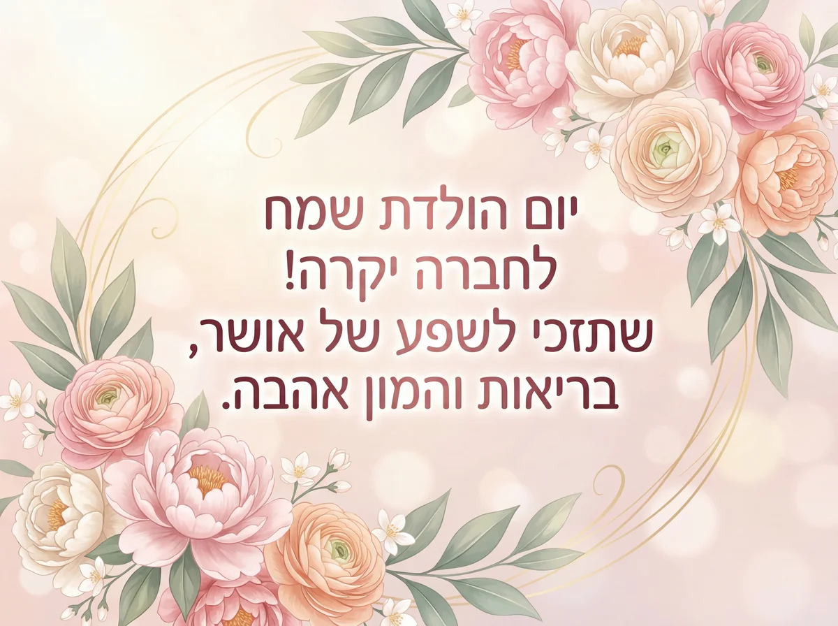 יום הולדת שמח לחברה יקרה, שתזכי לשפע אושר ובריאות.