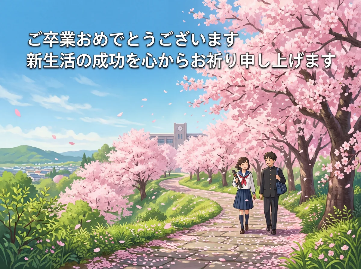 ご卒業おめでとうございます！新生活の成功を心よりお祈り申し上げます。