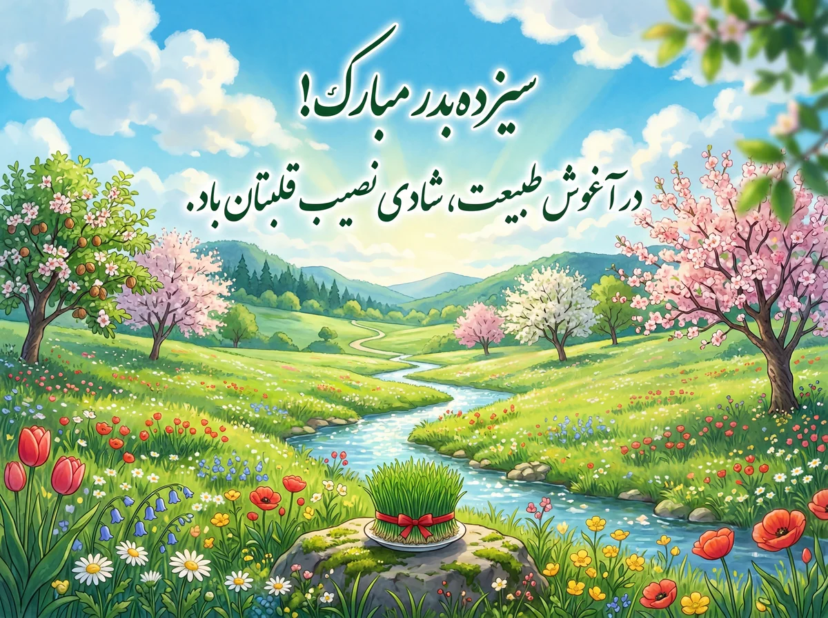 پیام تبریک سیزده بدر برای دوستان