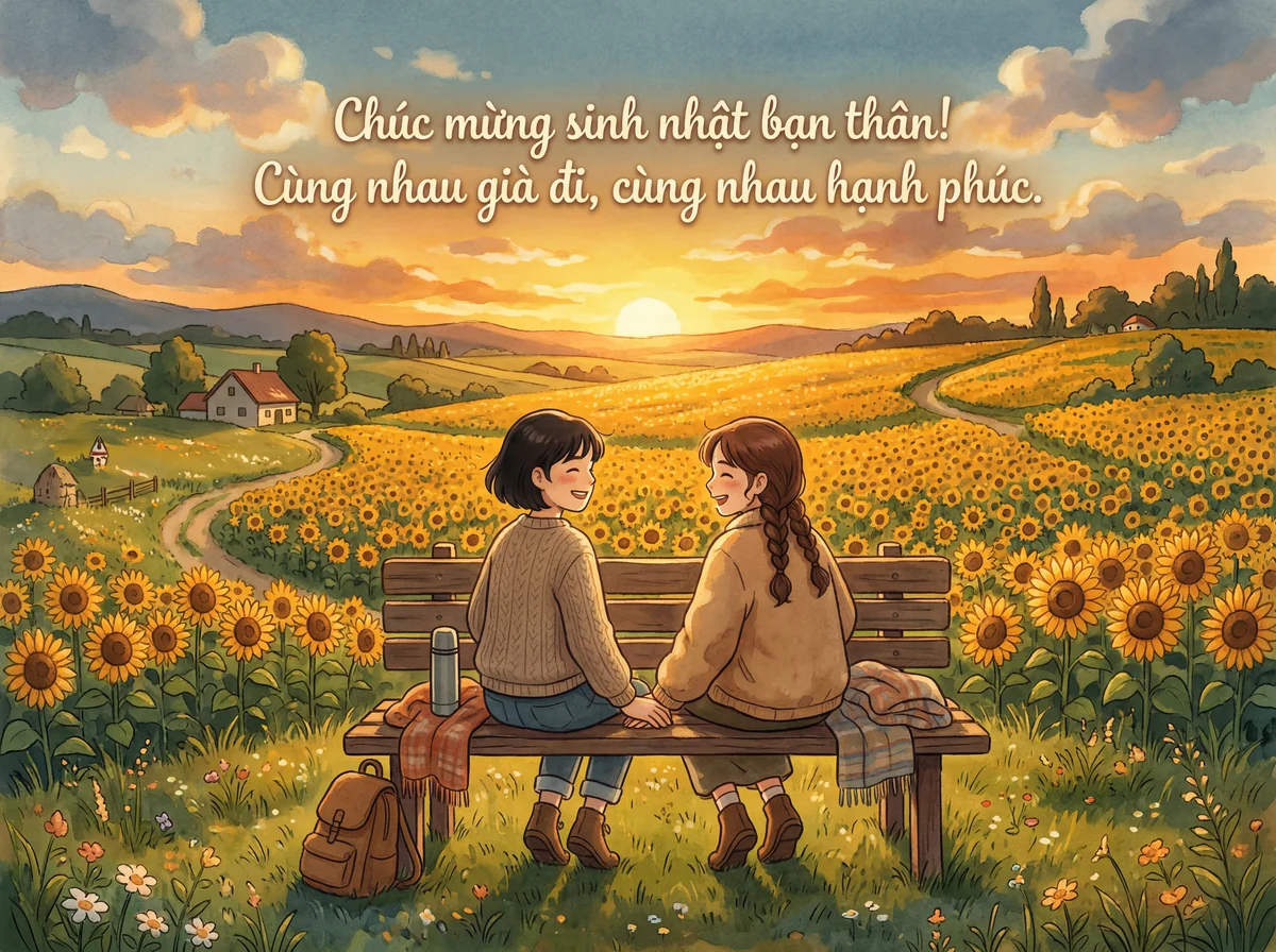 Thiệp chúc mừng sinh nhật bạn thân