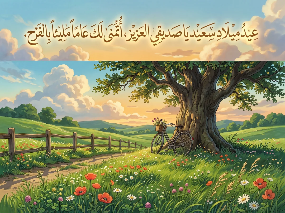 عيد ميلاد سعيد يا صديقي العزيز، أتمنى لك عاماً مليئاً بالفرح...