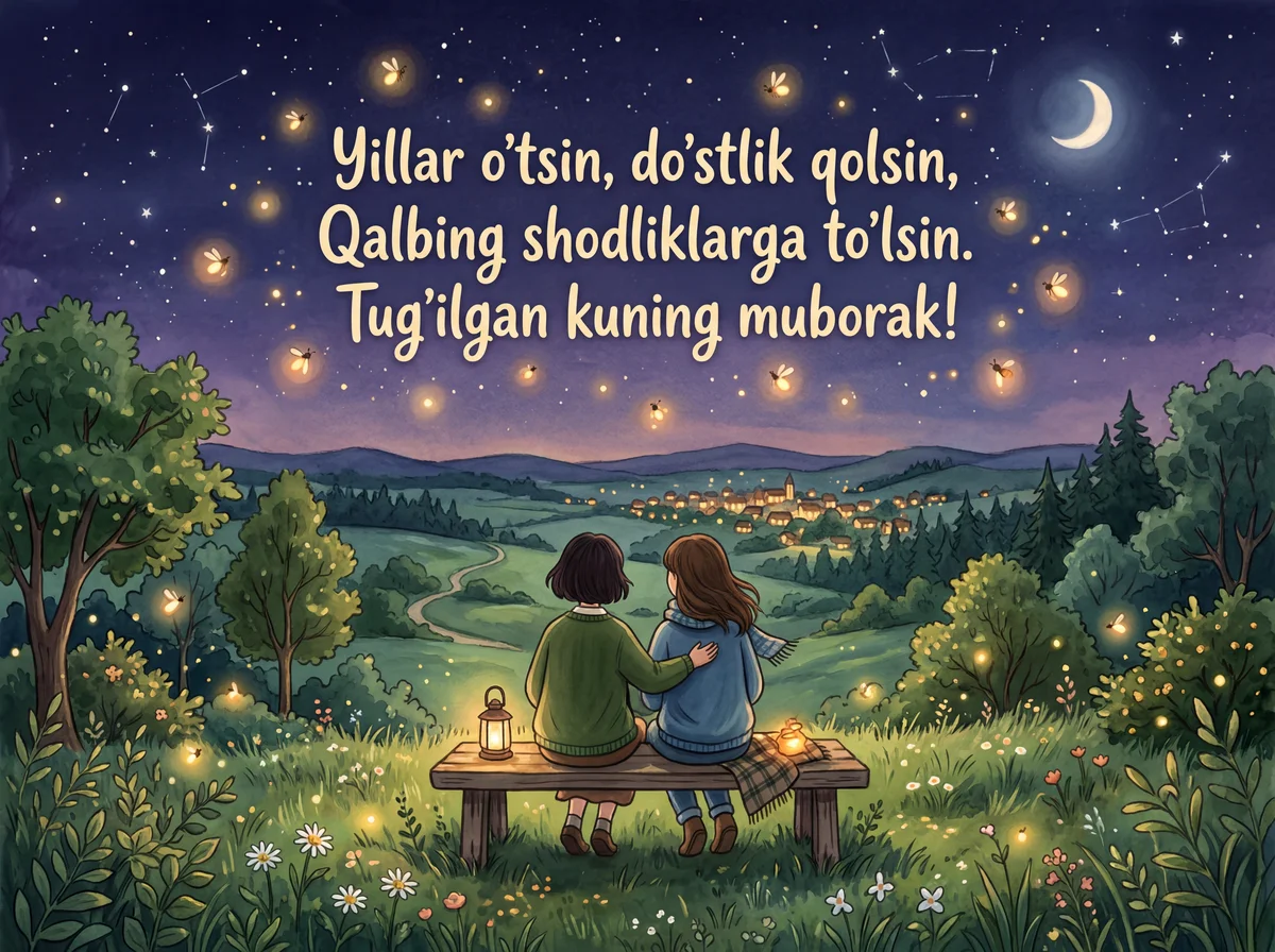 Qadrdon do'stimga tug'ilgan kun tabrigi matni
